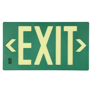Double Sided Eco Green Exit Sign (PF50) 15 3/8" x  8 3/4" x 3/4"